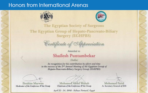 Awards Won by Dr. Shailesh Puntambekar